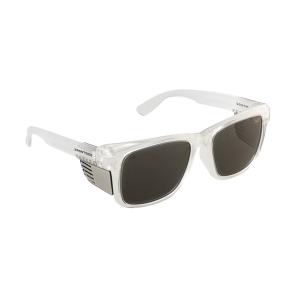 Safety Glasses Frontside Smoke Lens with Clear Frame