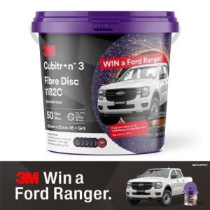 3M™ Cubitron™ 3 Fibre Disc 1182C Bucket Promo -125mm x 22mm 36+ grit (50pkt)
