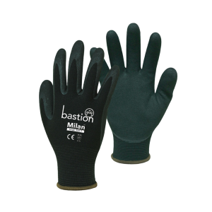 Black Nylon Glove Nitrile Dipped 8/Medium
