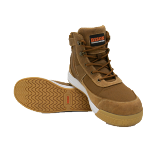 Bison Dune Low Cut Zip Side Lace Up Safety Boots Brown Size 13