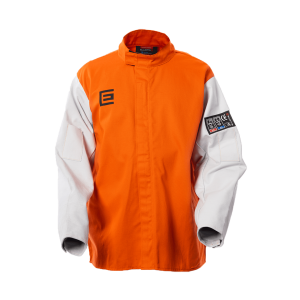 Elliotts Proban® High Vis Orange Welding Jacket with Grain Leather Sleeve 4XL